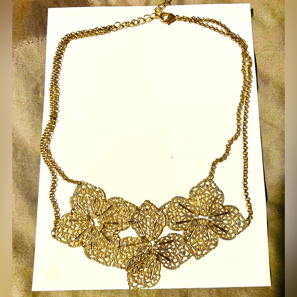 Gold Necklace Bib